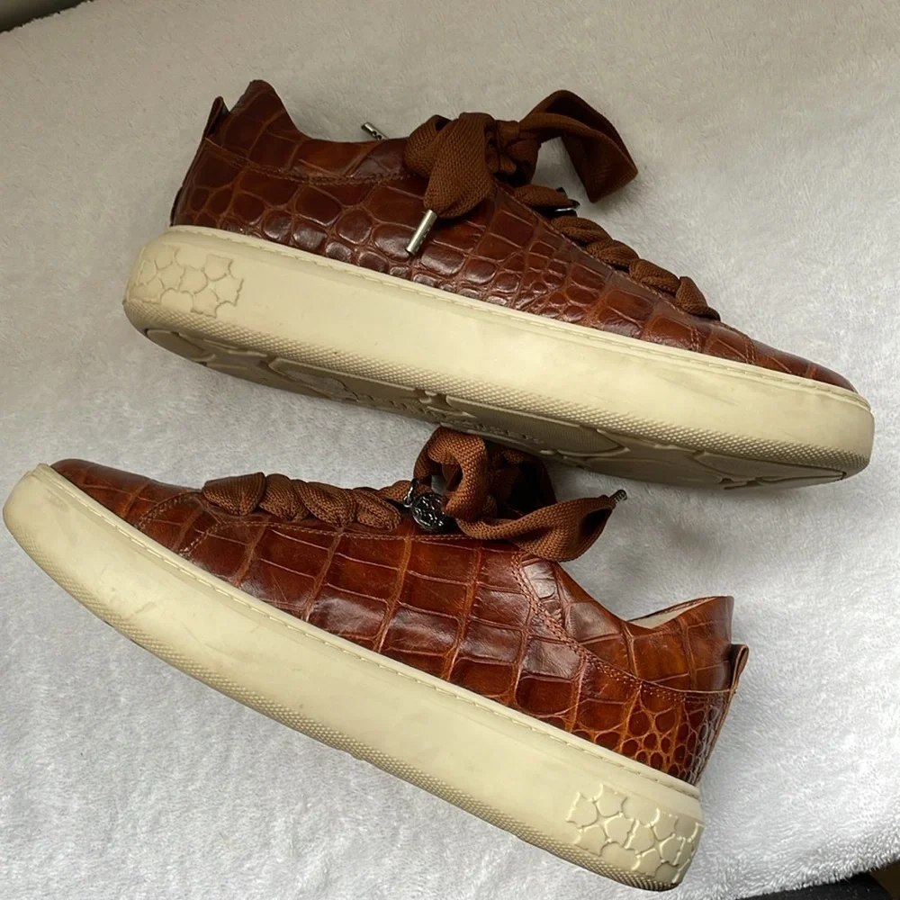 COPY - PETER KAISER, Made in Germany, Cognac Croco Embossed Sneaker, Size 7 - Picture 2 of 8